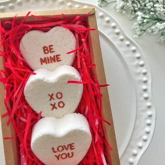 Conversation Heart Bath Bomb Trio